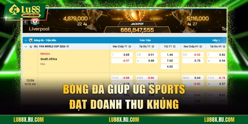 Bóng đá trụ cột chính của hệ thống UG