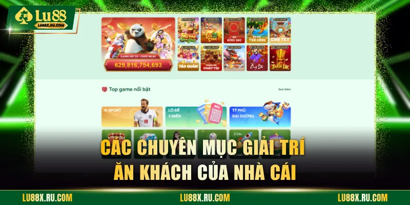Các chuyên mục giải trí ăn khách của nhà cái