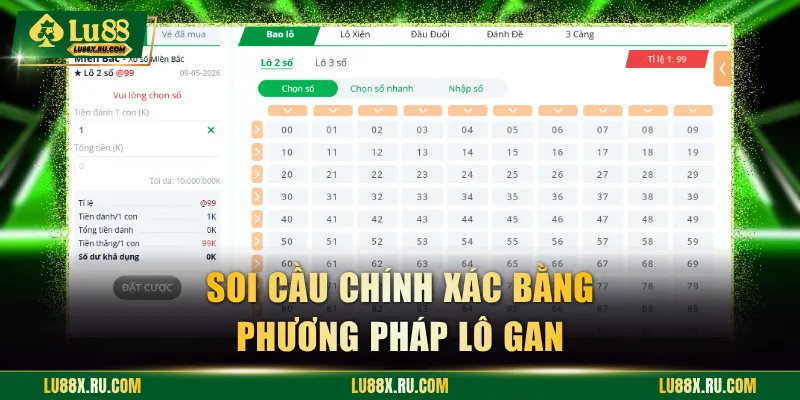 Soi cầu chính xác bằng phương pháp lô gan